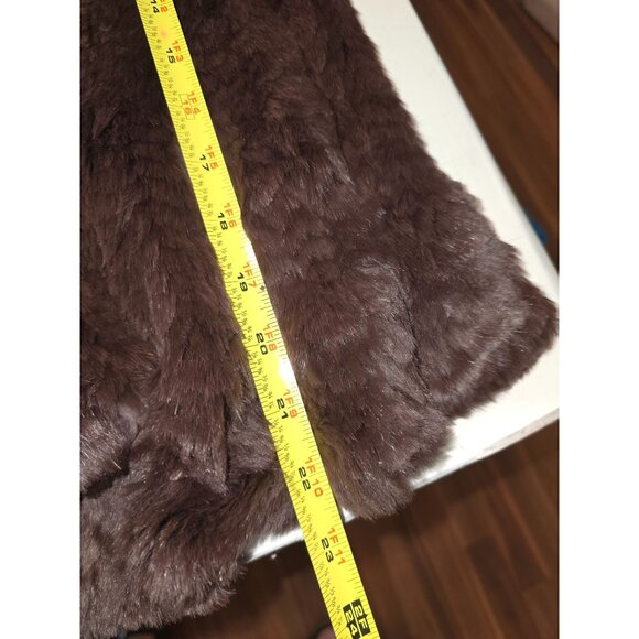 Adrienne Landau Brown Rabbit Fur Jacket/Cardigan M Flared Sleeves - Picture 5 of 6